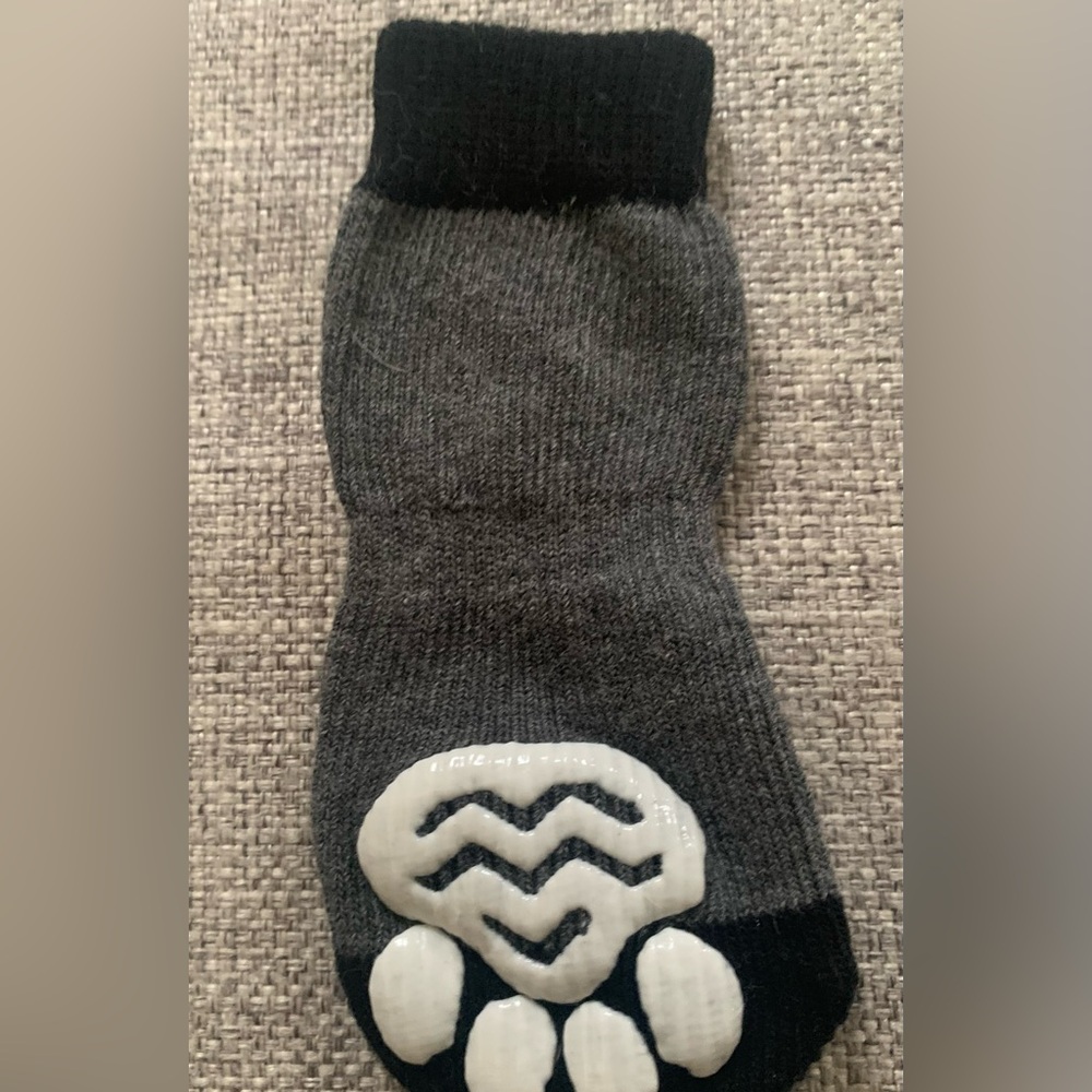 Gray & Black Dog Socks with Paw Protection - Picture 5 of 11